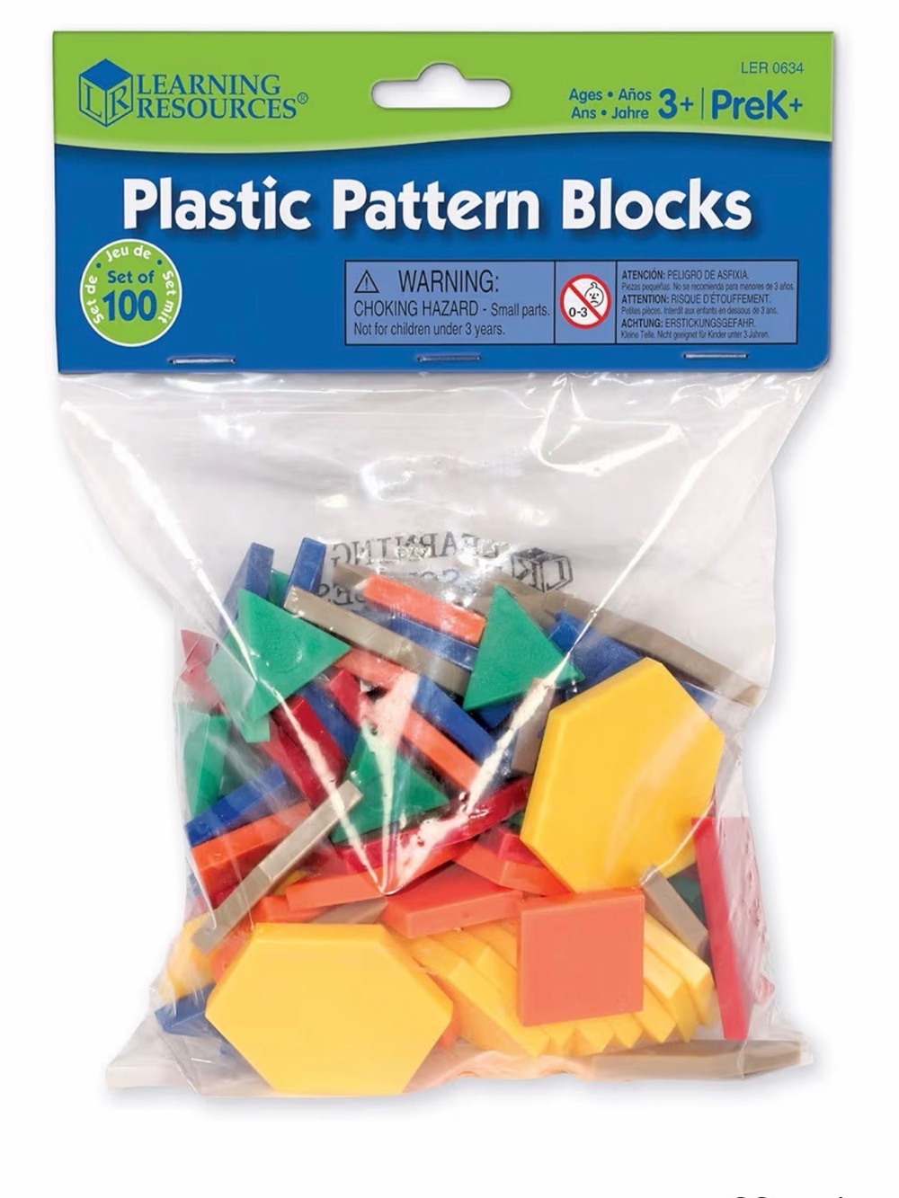 Plastic Pattern Blocks, 100 count - Picture 5 of 5
